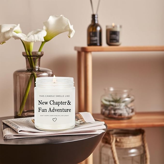 New Beginnings Gifts for Women & Men - New Job, Going Away & Divorce Gifts - Lavender Scented Candle