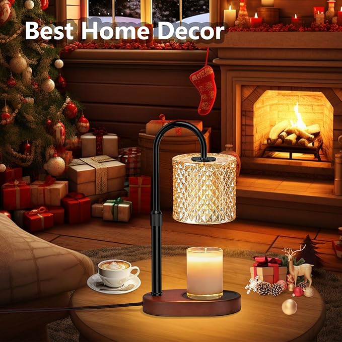 seenlast Electric Candle Lamp Warmer with Timer Dimmer Adjustable Height,Gifts for Women and Men,Vintage Home Decor