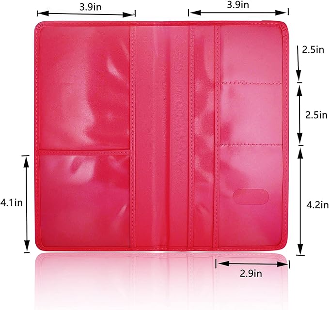 Car Registration and Insurance Card Holder - Leather Vehicle Glove Box Automobile Documents Paperwork Wallet Case Organizer for ID, Driver's License, Key Contact Information Cards - Men&Women