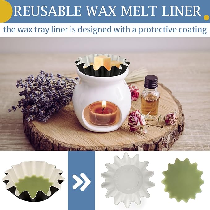 PEASUG 100 Pcs Wax Melt Liners, Wax Melt Warmer Liners, Leakproof & Reusable Wax Melt Cups for Wax Burner, Wax Melters, Candle Warmers, Scented Wax, Plug Warmers, Electric Wax Warmers