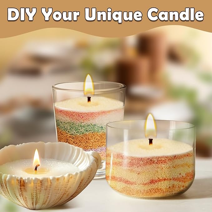 SCENTORINI Pearled Candle with 20 Wicks, 2.42 lb Scented Candle Sand, 7 Scents Sand Wax DIY, Candle Making Kit for Weddings, Party, Valentine's Day, Christmas, Thanksgiving