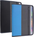 NAFY Expanding File Folders, 2Pack, 13 Pockets, A4 Letter Size, Portable Accordion, Zipper, Multicolor Labels, Office School Supplies, Black+Blue
