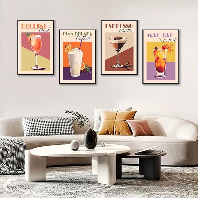 DIY 4 Pack Cocktail Paint by Numbers for Adult