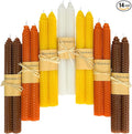 Lacaser Beeswax Taper Candles 14 Pack, 9" Long Candle Sticks, Dripless & Unscented, 4 Hours Burn Time, Fall Colored Candles