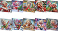 Christmas Greeting Cards Diamond Painting Kit 10PCS DIY Holiday Rhinestone Art Handmade Cards Set for Home Wall Decor and Office Display