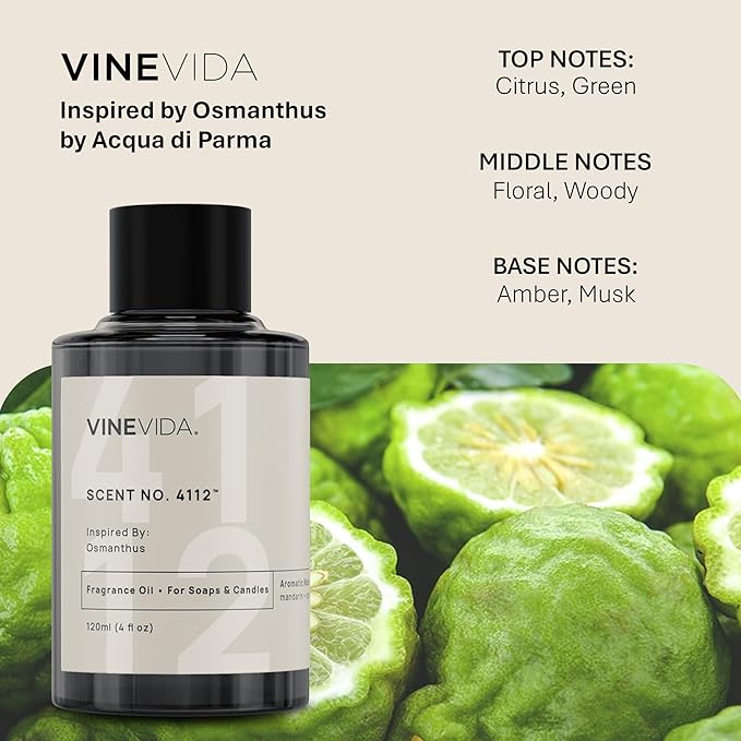 VINEVIDA [10mL] Osmanthus Fragrance Oil for Candle Making - Natural Candle Oil Scents - Soap Making Essential Oil - Made in USA