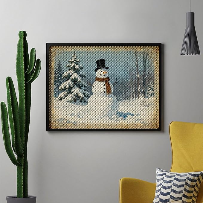 AIVKIEJK Diamond Painting Kits for Adults - Christmas Snowman Painting DIY 5D Full Drill Diamond Dots Paintings with Diamonds Gem Art and Crafts Home Decor 12"x16"