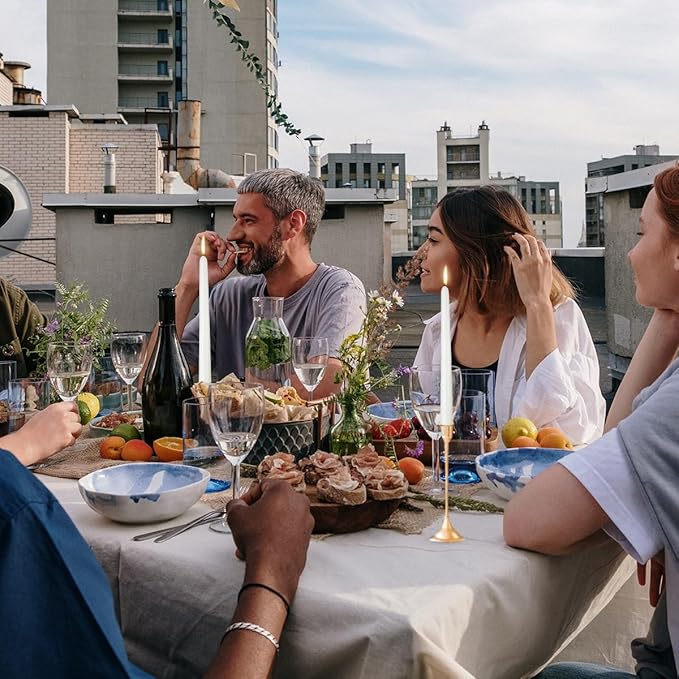 White Taper Candles, Set of 24 Unscented and Smokeless 10 Inch Taper Candles Long Burning, Paraffin Wax with Cotton Wicks for Burning Approxinately 7-8 Hours Time