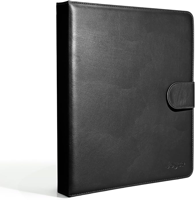 JOYCE Important Document Organizer, 14 Expandable Pockets, 13 Card Slots, Document Organizer for A4 Paper/Letterhead/Cards, with 2 Label Stickers, Suitable for Home, Office, School Use (Black)