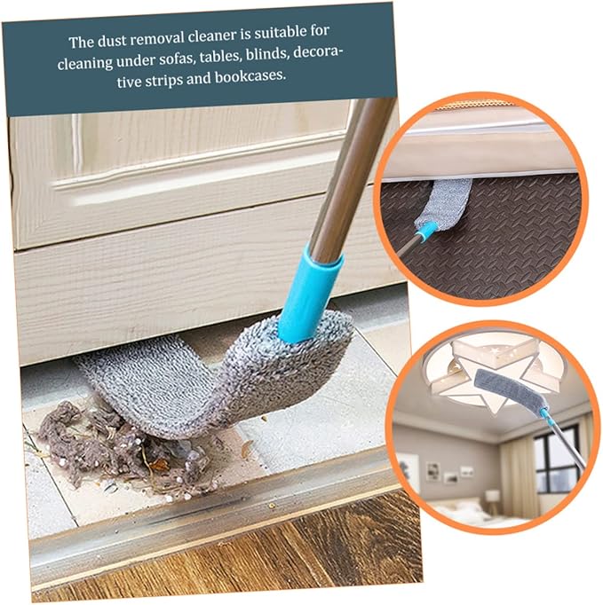 Under Bed Dust Cleaner Reusable Handle Duster for Home Cleaning Flexible Microfiber Tool for Hard Reach Areas Washable and Lightweight