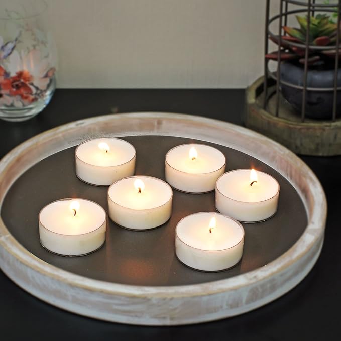 Stonebriar 40 Pack Unscented Mega Oversized Clear Cup Tea Light Candles with 9 Hour Extended Burn Time