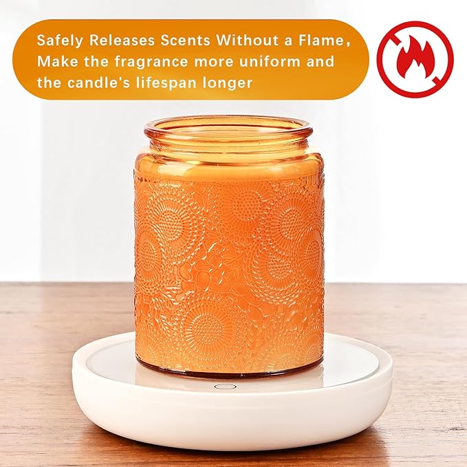 ASAWASA 2PCS Smart Candle Warmer for Large Jar, Coffee Mug Warmers, with Gravity Switch Auto Shut-On/Off, Safely and evenly Release The Aroma, Keep The Drink Warmth, Best Ideals Valentines Day Gifts
