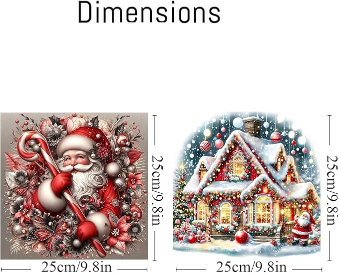 2 pack Santa Claus Paint by Numbers Kit for Adults Beginner With Framed,Christmas Easy Adult Paint by Number Kits on Canvas DIY Painting for Beginners Art by Numbers for Home Wall Decor 10x10 Inch