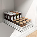 Pull Out Cabinet Organizer, Slide Out Drawers Fixed with Adhesive Nano Film, Pantry Shelves Sliding Drawer Storage Organization for Kitchen/Bathroom/Bedroom (19.7*13.8*3.3inch/50*35*8.5cm)