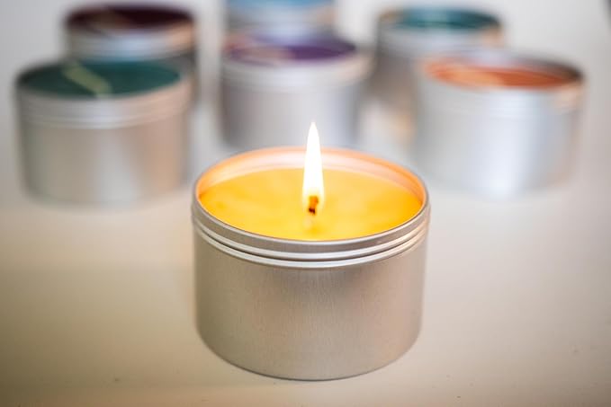 BeeTheLight Beeswax Jar Candle with Lid - Christmas Tree Themed Aromatherapy Candle - 25 Hours Burn Time - All Natural 100% Pure Beeswax Candle - Handmade Decorative Jar Candle