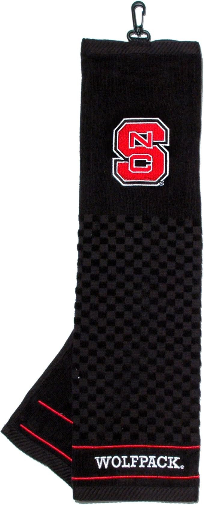Team Golf NCAA NC State Wolfpack Embroidered Golf Towel Embroidered Golf Towel, Checkered Scrubber Design, Embroidered Logo