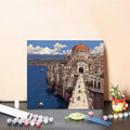 Paint by Numbers Kit for Adults Temple Paint by Numbers Sea DIY Crafts for Adults Canvas Paintings Kits, Hobbies for Women Art With Accessories for Home Wall Decor 24x24inch Without Frame 7-9798
