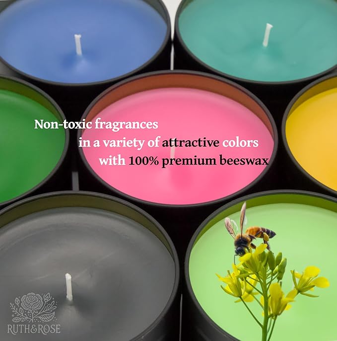 RUTH & ROSE | Desert Sage | 100% Beeswax Scented Candles for Home, 8oz, +65 Hours Burn Time, Aromatherapy Non Toxic Candles, Gift for Women & Men, Made in USA, Perfect for Travel or Gifting