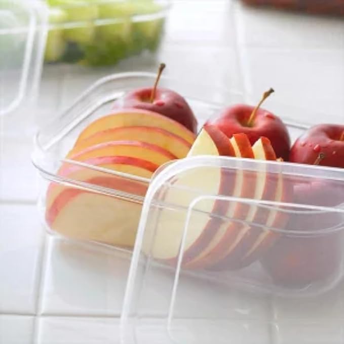 Lustroware Airtight Food Storage Container Set of 3, Micro Clear BPA Free Shatterproof Canister with Lid, Dishwasher Microwave Safe, Fridge Pantry Refrigerator Organizer, Made in Japan (2.3 qt, 74 oz)