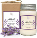 Aira Soy Candles - Organic, Kosher, Vegan, in Mason Jar w/Therapeutic Grade Essential Oil Blends - Hand-Poured 100% Soy Candle Wax - Paraffin Free, Burns 110+ Hours - Pure Lavender - 16 Ounces