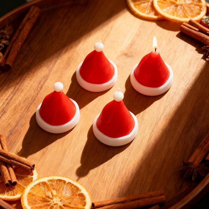 3D Christmas Hat Silicone Molds Large Christmas Molds Xmas Hat Pan Silicone Mold 6-Cavity Christmas Cake Mold for Mousse Cake Muffin Baking Jello Chocolate Ice Cube Soap Candle Lotion Bar Bath Bomb