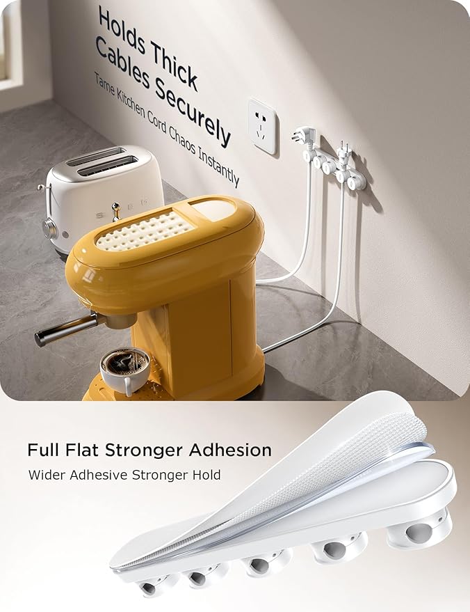 5-in-1 Magnetic Cord Organizer JOYROOM Cable Clips[Adjustable Sliding Track] Under Desk Adhesive Cord Management Wire Keeper for Computer Phone, Office Workspaces Table Organization Home Accessories