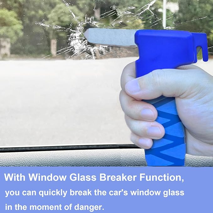Car Door Handle for Elderly, 3-in-1 Multifunctional Handle Assist, Ultra Grip Mobility Handle for Car, Portable Vehicle Support Door Assist Bar, Max Load 500 Lbs, Anti-Slip Design, Blue