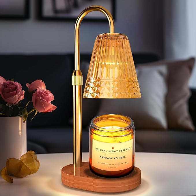 Candle Warmer Lamp with Timer & Adjustable Height, Dimmable Light, Elegant Gifts for Women mom, Electric Wax Warmer for Scented Jar Candles, New Home Décor & Housewarming Gifts