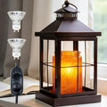 Candle Warmer Lamp with Timer,Compatible with 3 Wick Candles Jars,Vintage Candle Warmer Lantern Lamp,Dimmable Farmhouse Candle Lamp Warmer,Fully Enclosed and Hanging Up Designed-Coffee