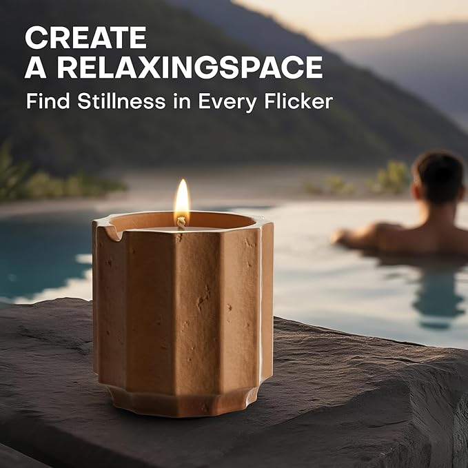 Scented Candles Set for Home, Natural Soy Wax Candle Gift, Non-Toxic Cement Jar Candles, Luxury Aromatherapy for Stress Relief, Highly Scented, Gifts for Women and Men (Twilight Ember)