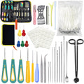 136PCS Professional Candle Making Kit with Soy Candle Wicks,Big Hole Long Wicking Needle for Molds with Storage Bag,Wick Trimmer,Mold Hook Eye Punch Needle for Candle Lover Beginner