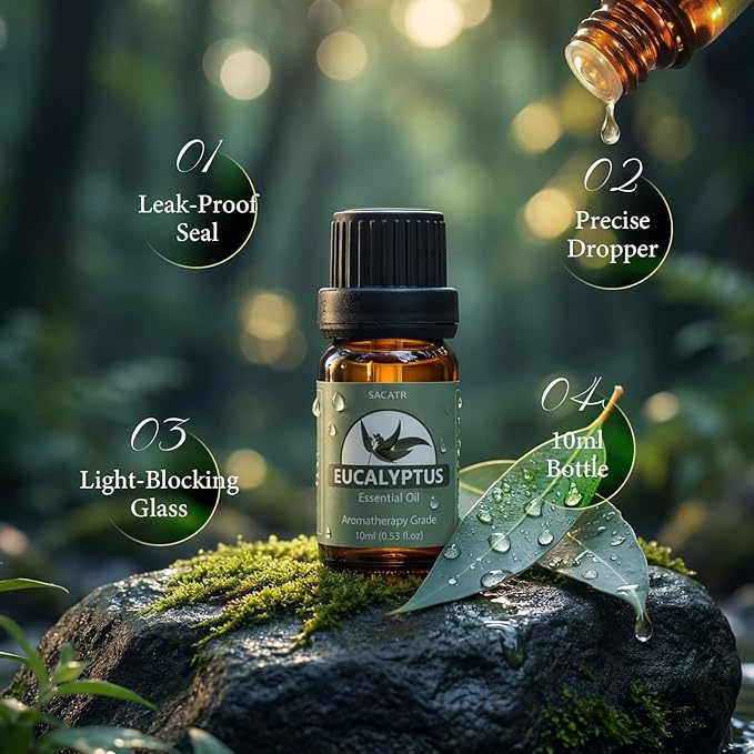 SACATR Essential Oil Set - Perfect for Diffuser, Massage, Soap, Candle, Bath Bombs Making, 60x10ml(0.33fl.oz)