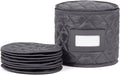 Covermates Keepsakes Dish Storage Case – Padded China & Dinnerware Organizer, Quilted Polyester Protection, ID Window, Zipper Closure, Machine Washable, Slate
