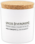 Urban Concepts by DECOCANDLES - Spices & Evergreen - Highly Scented Soy Candle - Long Lasting - Hand Poured in USA (9 Oz. Cork)