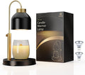 AIKUT Candle Warmer Lamp, 2 Bulbs, Timer & Dimmer, Height Adjustable, Compatible with Large Yankee Candle Jars, 3 Wick Candles, 110-120v, Black