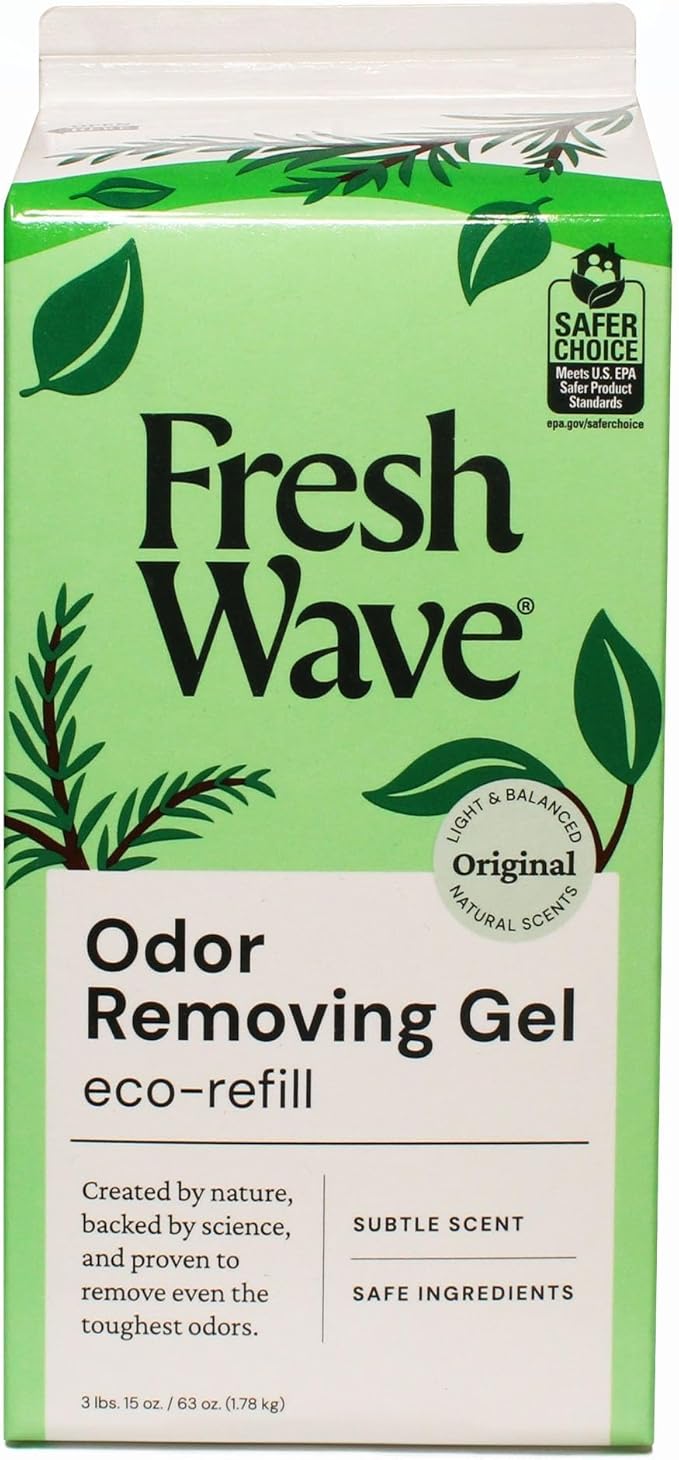 Fresh Wave Original Scent Odor Removing Gel Refill, 63 oz. | Safer Odor Absorbers for Home, Cooking, Trash, & Pets Areas | Natural Plant-Based Odor Eliminator