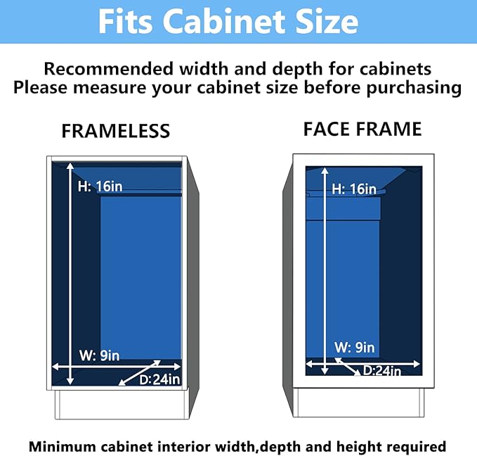 LOVMOR 2 Tier Individual Pull Out Cabinet Organizer 7.5" W x 21.5" D, Slide Out Kitchen Cabinet Storage Sliding Shelves