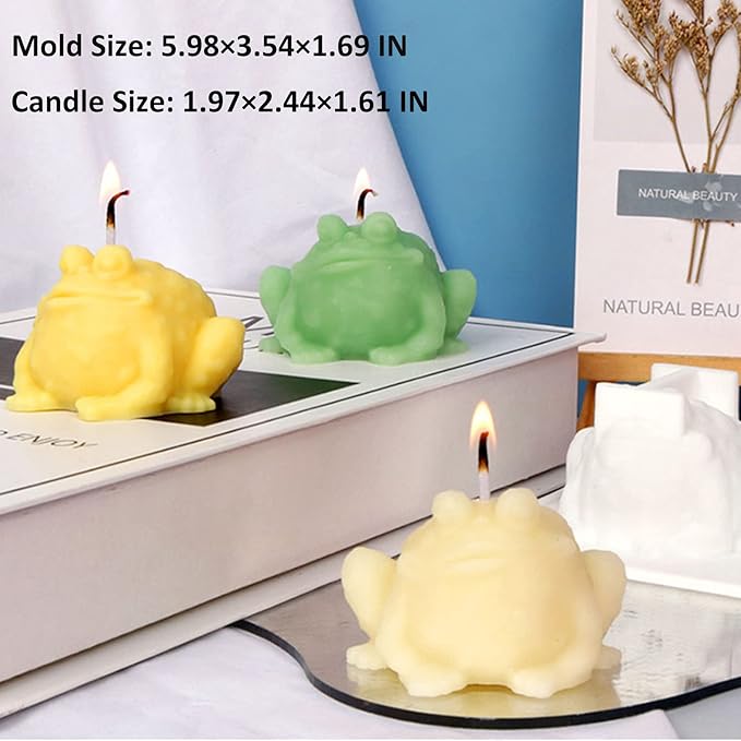 ZAKVOOR 3D Toad Candle Silicone Molds Frog Resin Casting Mould for DIY Candle Making Polymer Clay Craft Plaster Home Decoration