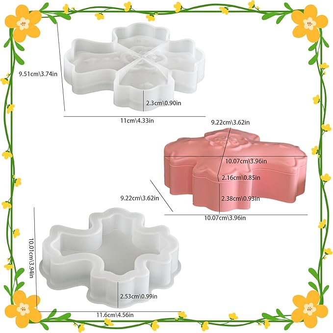 2 Packs DIY Silicone Mold Set for Easter Cross Storage Box, Wax Candle Holders, Resin Epoxy, Concrete Cement Craft Making - Jewelry Trinket Tray, Aromatherapy Plaster Ornament Home Decor