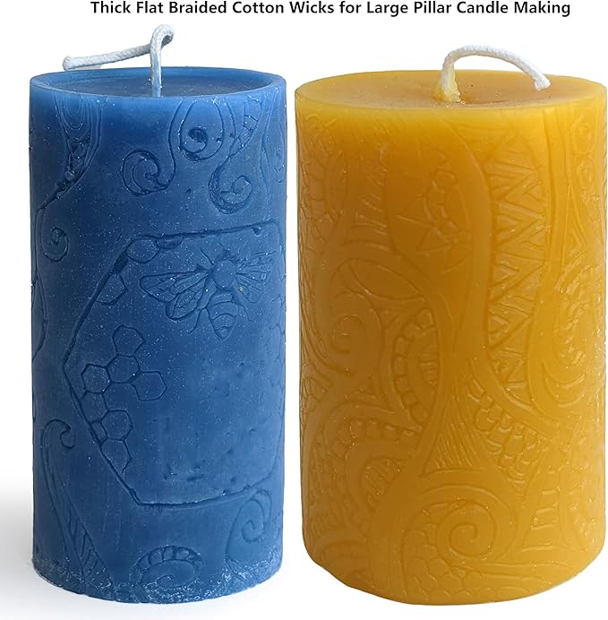 Candle Wicks Bulk 24 Ply 1.9mm #24ply/ft Braided Cotton Wick Spool 200 ft 66 Yards White Woven Wix Candle Wicks for Candle Making
