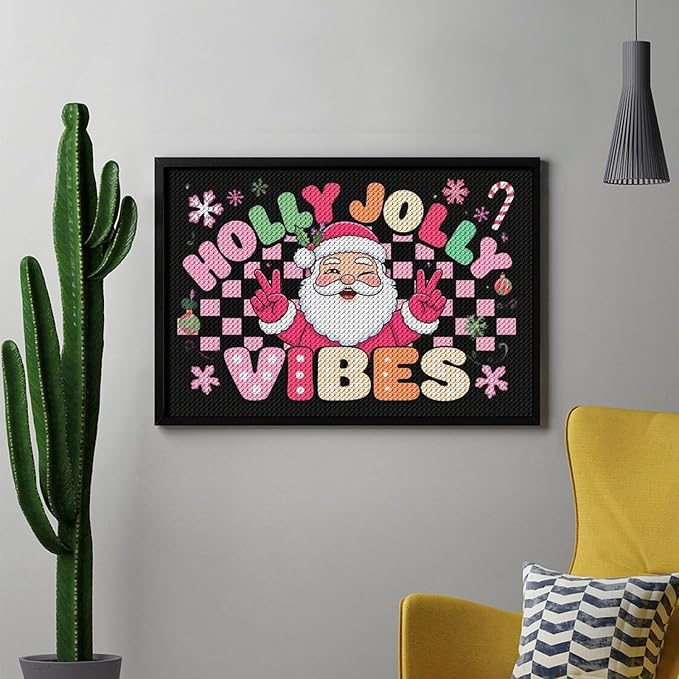 AIVKIEJK Diamond Painting Kits for Adults - Cute Santa Claus Christmas Vibes Xmas Painting DIY 5D Full Drill Diamond Dots Paintings with Diamonds Gem Art and Crafts Home Decor 8"x12"