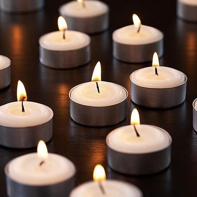 Zion Judaica Premium Unscented Tealight Candles Set Smokeless Multi-Pack Tea Candles Dripless Clean Burning Tea Lights Long Lasting Candlelight for Home Décor Religious Ceremonies (6 Hour, 50, Count)