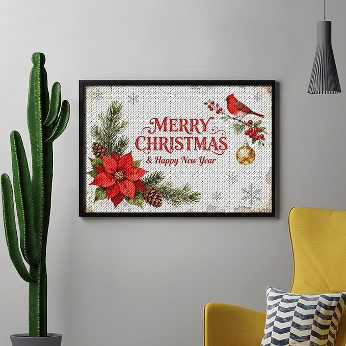 AIVKIEJK Diamond Painting Kits for Adults - Merry Christmas & Happy New Year Painting DIY 5D Full Drill Diamond Dots Paintings with Diamonds Gem Art and Crafts Home Decor 8"x12"