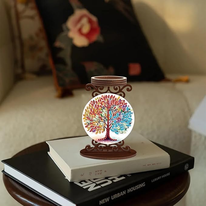 Diamond Painting Taper Candle Holders Diameter 5cm Candlestick Holders Centerpieces Candlestick Holders Candle Stick Holders for Home Decoration Party Housewarming Gifts Tree of Life