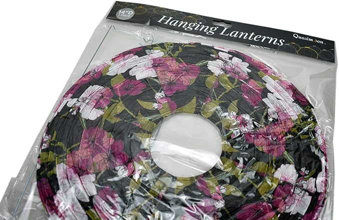PaperLanternStore.com 14 Inch Midnight Summer Cherry Blossom Premium Paper Lantern