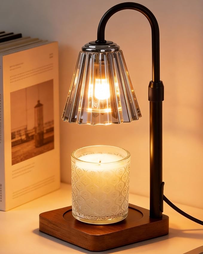 Marycele Black Candle Warmer Lamp with Timer Dimmer Adjustable Height, Birthday Gifts for Women Mom Sister Her, Office Room Home Decor, Vintage Wax Warmer House Warming Gifts