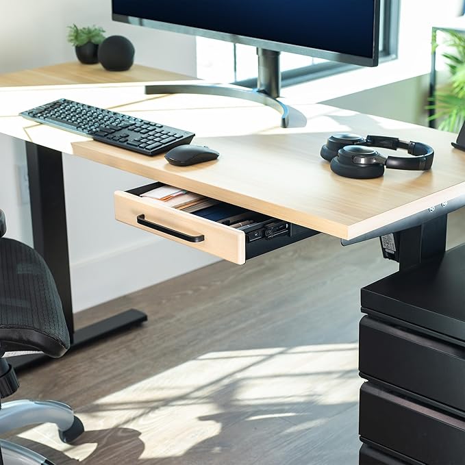 VIVO Under Desk Mounted Sliding Pull-out Drawer for Office Desk, Pull Handle, Storage Organizer for Sit Stand Workstation