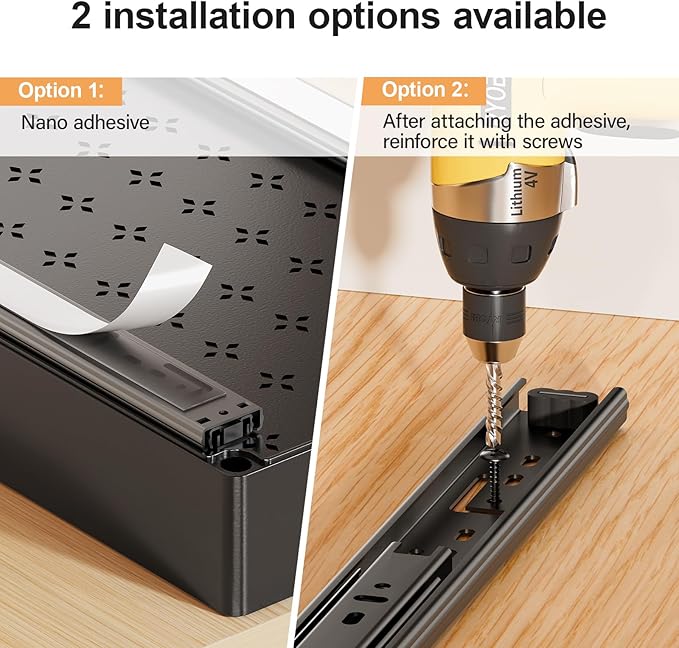 Delamu 3 Pack Pull Out Cabinet Organizer, 15.7" Deep Pull Out Drawers for Cabinets, Slide Out Drawers for Kitchen Cabinets, Bathroom Cabinet Organizer, Pantry (Black)