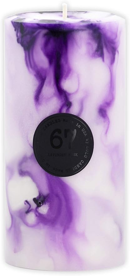 Lulu Candles | Lavender Musk | Handcrafted Pillar Candles | Made in The USA | Highly Scented & Long Lasting - 3x6 Pillar