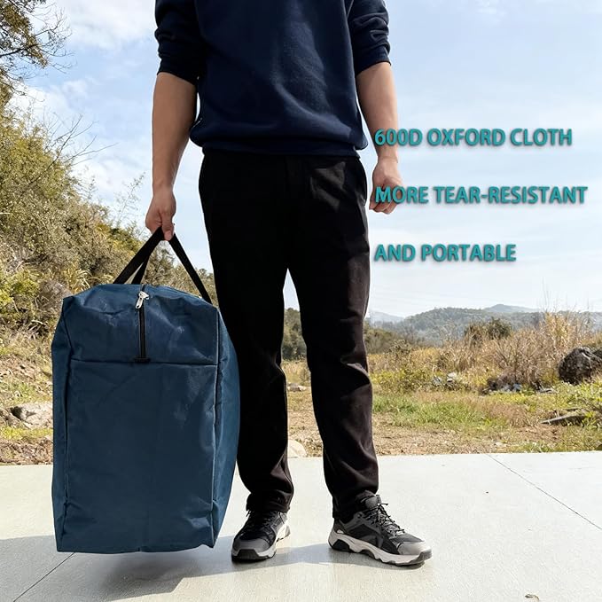 Extra Large Heavy Duty Storage Bags Moving Bags Tote Space Saver Travel Duffel Bag, Made of Tough 600D Oxford Cloth for Moving, Traveling, Camping, Holiday Decoration Storage